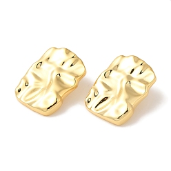 Настоящее золото 18K Серьги-гвоздики из латуни с реечным покрытием, без кадмия и без свинца, долговечный, прямоугольные, реальный 18 k позолоченный, 31x23 мм