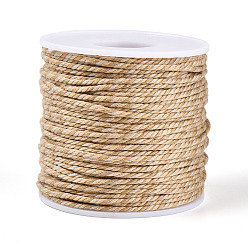 Цвет Древесины 50м плетеный полиэфирный шнур, с пластиком для животных, для изготовления ювелирных изделий, круглые, деревесиные, 2 мм, около 54.68 ярдов (50 м) / рулон