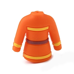 Оранжевый Силиконовые бусины, фокусные бусы, форма пожарного, оранжевые, 30x29x13.5 мм, отверстие : 2.2 мм