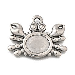 Нержавеющая Сталь Цвет 304 Настройки кабошон из нержавеющей стали кулон, краб, цвет нержавеющей стали, лоток : 10.5x8.5 мм, 19x25.5x2.5 мм, отверстие : 2.5 мм