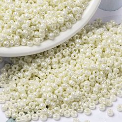 (RR440) Opaque Pearl Ivory Luster MIYUKI Round Rocailles Beads, Japanese Seed Beads, (RR440) Opaque Pearl Ivory Luster, 8/0, 3mm, Hole: 1mm, about 422~455pcs/bottle, 10g/bottle