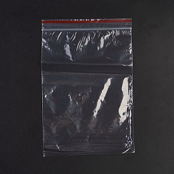 Красный Пластиковые сумки на молнии, многоразовые упаковочные пакеты, верхнего уплотнения, мешок с самоуплотнением, прямоугольные, красные, 18x12 см, односторонняя толщина: 1.3 мил(0.035мм)