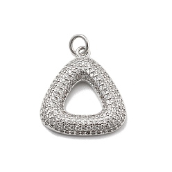 Платина Стойка металлическая латунная микропрофилированная кубическая циркония подвески, треугольные, с целью перехода в кольце, без свинца и без кадмия, долговечный, платина, 21x18.5x3.5 мм, отверстие : 2.5 мм