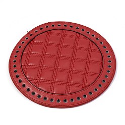 Red PU Leather Bag Bottom Shaper, for Knitting Bag, Women Bags Handmade DIY Accessories, Red, 18x0.6cm, Hole: 5mm