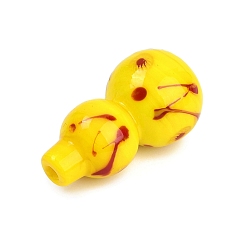 Золотистый Бусины лэмпворк , Горлянка, золотые, 39.5~40x21~22 мм, отверстие : 1.6~3 мм