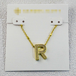 Letter R Латунные инициальные подвески-ожерелья для женщин, золотые, Буква R, 15.75 дюйм (40 см)