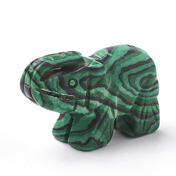 Малахит Украшения из натурального малахита, слон, 36~42x15~20x25~30 мм