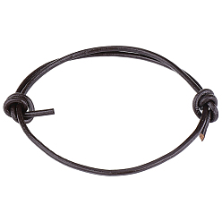 Кокосово-Коричневый Изготовление регулируемого браслета из кожаного шнура, кокосового коричневый, внутренний диаметр: 1-3/4~3-3/4 дюйм (4.3~9.5 см)