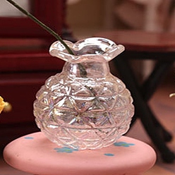 Pink Стеклянная ваза миниатюрные украшения, аксессуары для домашнего кукольного домика с микро-ландшафтом, притворяясь опорными украшениями, розовые, 20x24 мм