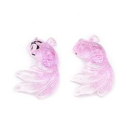 Pink Прозрачные смолы кабошоны, для украшения своими руками, золотая рыбка, розовые, 11x7.5x3 мм