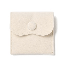 Папайя Оранжевый Бархатные мешочки для хранения украшений, квадратные сумки для украшений с застежкой-кнопкой, для сережек, хранение колец, papayawhip, 6.75~6.8x7 см