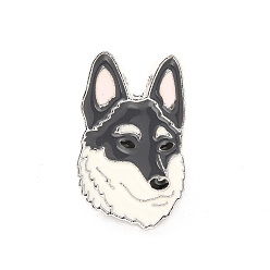 Собака Эмалированная булавка с латунными защелками-бабочками, значок сплава для одежды рюкзака, чехословацкий влчак, 25.5x16x10 мм
