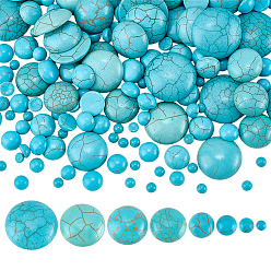 Небесно-голубой 180 шт. 8 стили ремесленные изделия фурнитура окрашенный синтетический бирюзовый драгоценный камень плоская задняя часть купол кабошоны, полукруглый, голубой, 4~20x2~7 мм