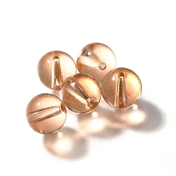 Персиковый Слойка К 9 стекло, имитация Австрийские кристаллические шарики, круглые, розовые, 7.5x8 мм, отверстие : 1.4 мм