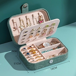 Sea Green PU Leather Jewerly Storage Boxes, with Magnetic Clasp, Rectangle, Sea Green, 16x11x5cm