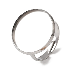 Нержавеющая Сталь Цвет 304 регулируемые кольцевые компоненты из нержавеющей стали, настройки круглого кольца, цвет нержавеющей стали, лоток : 20 мм, 22 мм, внутренний диаметр: 19 мм