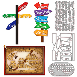 Map Углеродистая сталь разрезает трафареты, для diy scrapbooking, Фотоальбом, декоративная бумага для тиснения, форма для поздравительных открыток, карта, 67~109x127~148x0.8 мм, 3 шт / комплект