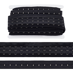 Черный 3м нержавеющая сталь 3 ряд крючок и петля лента, полиэфирная лента для шитья нижнего белья, чёрные, 27~28x4 мм и 49x5 мм