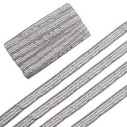 Серебро 10 лента из полиэстера в ярдах, с пластиковыми блестка бисером, серебряные, 3/4 дюйм (19 мм)