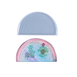 Half Round Самодельные силиконовые формы транспортир, формы для литья смолы, полукруглый, 105x62x6 мм