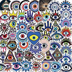 (52) Непрозрачная лаванда Этикетки с наклейками на бумаге из ПВХ и сглаза, самослипание, для чемодана, скейтборде, холодильник, шлем, оболочка мобильного телефона, разноцветные, 40~60 мм, 54 шт / комплект