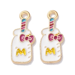 Bottle Подвески из эмали и сплава, золотые, бутылка, 19x8x1 мм, отверстие : 1.5 мм