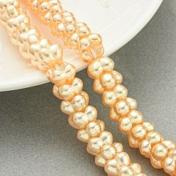 Белый Навахо Прозрачные брызги окрашенные стеклянные бусы пряди, цветок, навахо белый, 10x10x6.5 мм, отверстие : 1.2 мм, около 70 шт / нитка, 16.14'' (41 см)