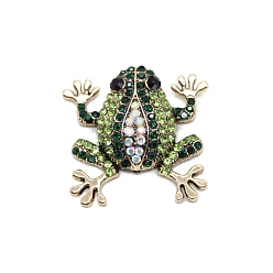 Перидот Сплав горный хрусталь кабошоны, для броши, золотые, лягушка, перидот, 40x42 мм