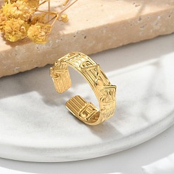 Золотой 304 открытые манжеты из нержавеющей стали для женщин, музыкальная нота, золотые, 6.5 мм, внутренний диаметр: регулируемый