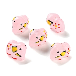 Лавандовый румянец Бусины лэмпворк , слон, лавандовый румянец, 11x14x10 мм, отверстие : 1.4 мм