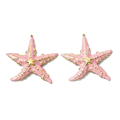 Морская звезда Океан 304 большие подвески из нержавеющей стали с эмалью, вакуумное покрытие pvd, реальный 18 k позолоченный, прелести морская звезда, 54.5x56.5x6 мм, отверстие : 1.8 мм