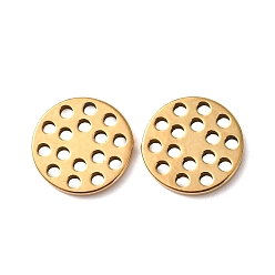 Золотой Полые 304 подвески из нержавеющей стали, плоско-круглые, ионное покрытие (ip), золотые, 8x1 мм, отверстие : 0.9 мм