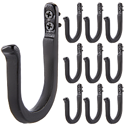 Черный Цвет Металла Железные настенные вешалки для одежды, металлический черный , 75x51x8.5 мм