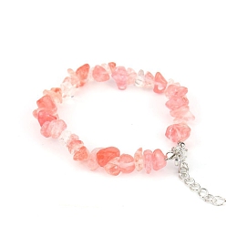 Watermelon Stone Glass Synthetic Watermelon Stone Glass Bead Bracelets, 8-5/8 inch(22cm)