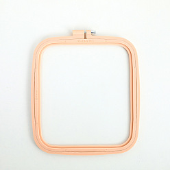 Персиковый Слойка Пяльцы для вышивки крестом из абс-пластика, аксессуары для швейных инструментов, прямоугольные, розовые, 220x195 мм