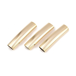 Настоящее золото 24K Бисера латунной трубки, без кадмия и без свинца, прямоугольные, реальный 24 k позолоченный, 30x7x4.5 мм, отверстие : 6.5x4 мм