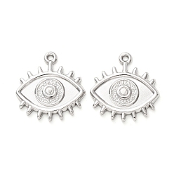 Color de Acero Inoxidable 304 colgantes de acero inoxidable, amuletos de ojo turco con forma de rayos de sol, color acero inoxidable, 30x28x3 mm, agujero: 1.8 mm