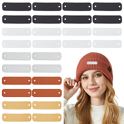 (52) Непрозрачная лаванда 50 шт. 5 цветные прямоугольные этикетки из искусственной кожи, бирка с тиснением ручной работы, с отверстиями, для джинсов своими руками, , обуви, аксессуары для шляп, разноцветные, 55x15x1 мм, отверстие : 1.8 мм, 1 шт / цвет