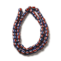 Васильковый Непальские бусины лэмпворк ручной работы, рондель, васильковый, 9~14x4~7 мм, отверстие : 2 мм, около 100~132 шт / нитка, 25.59~25.98'' (65~66 см)