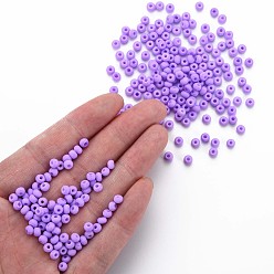 Dark Orchid 6/0 Glass Seed Beads, Macaron Color, Round Hole, Round, Dark Orchid, 4~4.5x3mm, Hole: 1~1.2mm, about 4500pcs/bag, about 450g/bag.