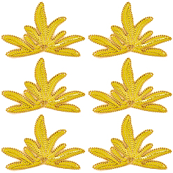 Золотистый 10 шт. полиэстеровые аксессуары для вышивки, пришить заплатки к одежде с блестками, золотые, 96x136x3 мм