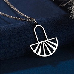 Fan 304 подвески из нержавеющей стали с лазерной резкой, цвет нержавеющей стали, не тускнеет, вентилятор, 15.75 дюйм (40 см), Кулон : 20x17 мм