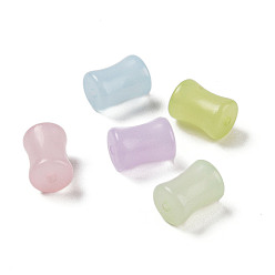 Mixed Color Opaque Acrylic Beads, Column, Mixed Color, 12x8mm, Hole: 1.6mm