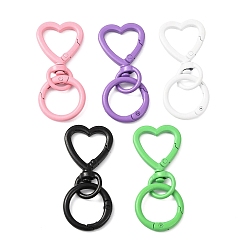 (52) Непрозрачная лаванда Аэрозольная краска, поворотные застежки из сплава, с пружинными кольцами ворот, сердце, разноцветные, 60 мм