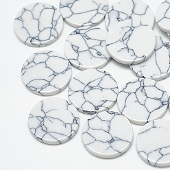 Белый Синтетических бирюзовый кабошон, плоско-круглые, белые, 12 мм