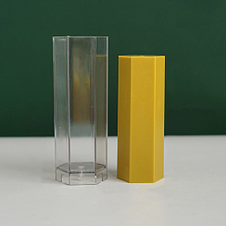 Прозрачный Пластиковые формы для свечей для ароматерапии своими руками, для изготовления ароматических свечей, шестиугольник, прозрачные, 6.5x17.2 см