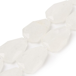 Хрусталь Природных кристаллов кварца бисер нитей, Грановитая Teardrop, 36~40x24~26x9.5~10.5 мм, отверстие : 2 мм, около 9 шт / нитка, 14.96'' (38 см)