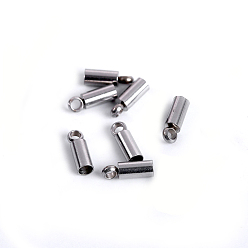Stainless Steel Color 201 Stainless Steel Cord Ends, End Caps, Tube, Stainless Steel Color, 8x2.5mm, Hole: 1.5mm, Inner Diameter: 2mm