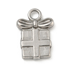 Нержавеющая Сталь Цвет Не тускнеющие 304 подвески из нержавеющей стали, коробка подарка прелести, цвет нержавеющей стали, 19.5x13.5x3 мм, отверстие : 2.8 мм