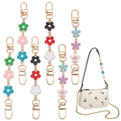 (52) Непрозрачная лаванда 6 шт 3 стиль цветок пластик эмалированные звенья сумки ремни удлинители, с поворотными застежками сплава, аксессуары для кошельков, разноцветные, 13.1~15 см, 2 шт / стиль